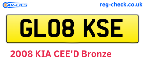 GL08KSE are the vehicle registration plates.