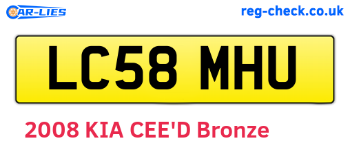 LC58MHU are the vehicle registration plates.