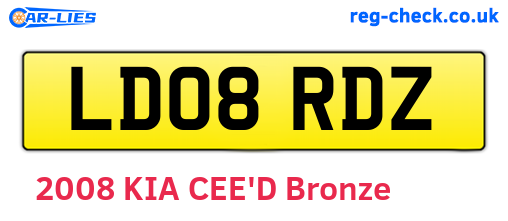 LD08RDZ are the vehicle registration plates.