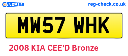 MW57WHK are the vehicle registration plates.