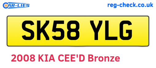 SK58YLG are the vehicle registration plates.