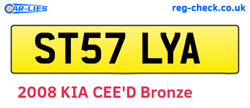 ST57LYA are the vehicle registration plates.