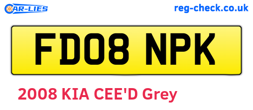 FD08NPK are the vehicle registration plates.
