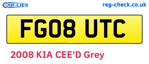 FG08UTC are the vehicle registration plates.