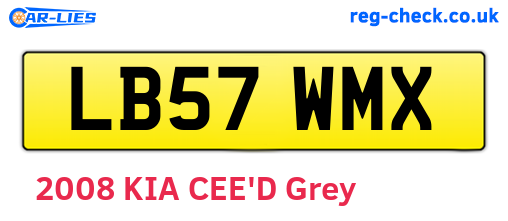 LB57WMX are the vehicle registration plates.
