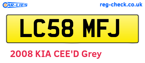 LC58MFJ are the vehicle registration plates.
