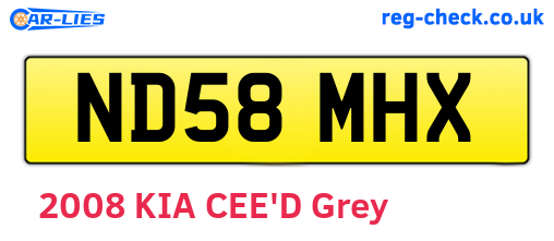 ND58MHX are the vehicle registration plates.