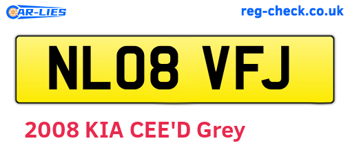 NL08VFJ are the vehicle registration plates.