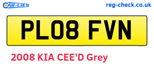 PL08FVN are the vehicle registration plates.