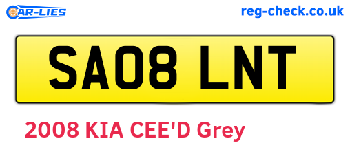 SA08LNT are the vehicle registration plates.