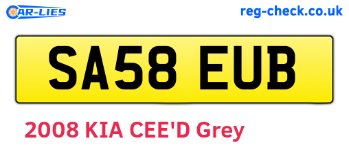 SA58EUB are the vehicle registration plates.