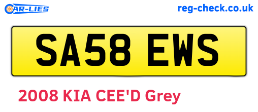 SA58EWS are the vehicle registration plates.