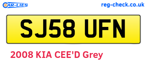 SJ58UFN are the vehicle registration plates.