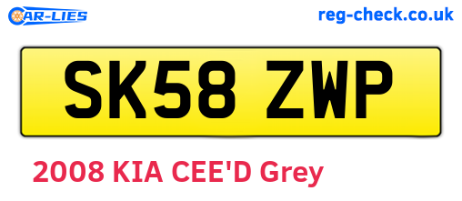SK58ZWP are the vehicle registration plates.