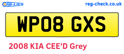 WP08GXS are the vehicle registration plates.