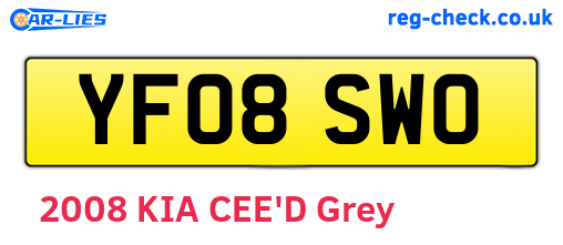 YF08SWO are the vehicle registration plates.