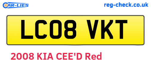 LC08VKT are the vehicle registration plates.