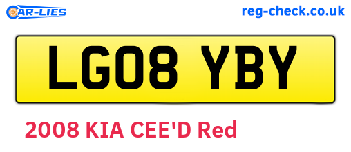 LG08YBY are the vehicle registration plates.