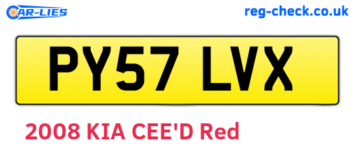 PY57LVX are the vehicle registration plates.