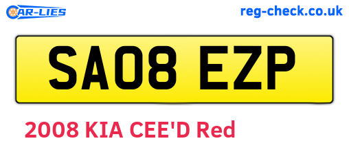 SA08EZP are the vehicle registration plates.