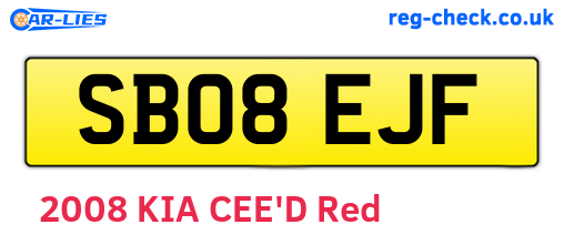 SB08EJF are the vehicle registration plates.