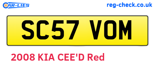SC57VOM are the vehicle registration plates.