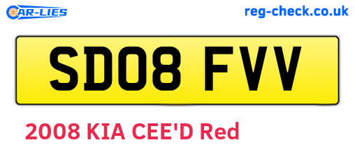 SD08FVV are the vehicle registration plates.