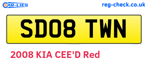 SD08TWN are the vehicle registration plates.