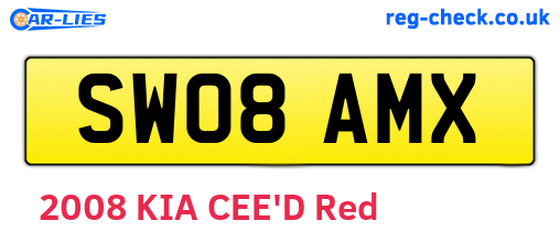 SW08AMX are the vehicle registration plates.