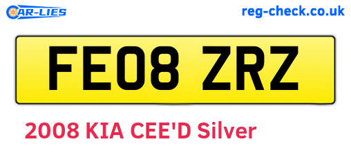 FE08ZRZ are the vehicle registration plates.