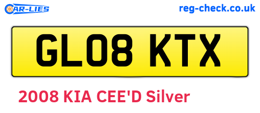GL08KTX are the vehicle registration plates.