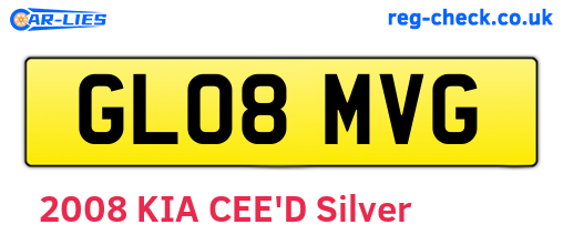 GL08MVG are the vehicle registration plates.