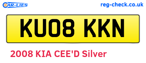 KU08KKN are the vehicle registration plates.