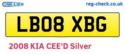 LB08XBG are the vehicle registration plates.