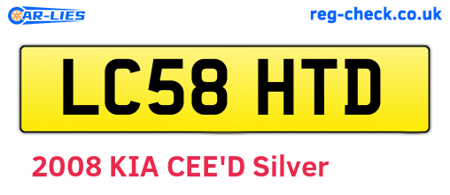 LC58HTD are the vehicle registration plates.