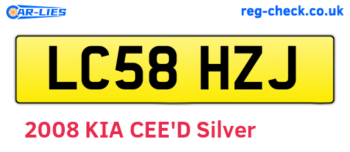 LC58HZJ are the vehicle registration plates.