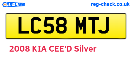 LC58MTJ are the vehicle registration plates.