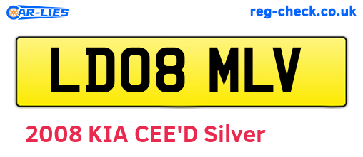 LD08MLV are the vehicle registration plates.