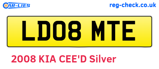 LD08MTE are the vehicle registration plates.
