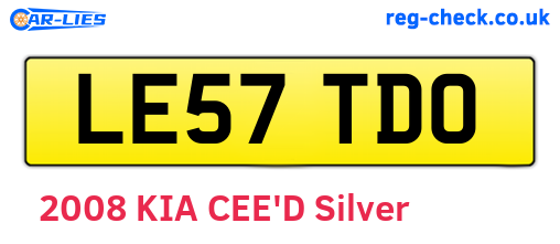 LE57TDO are the vehicle registration plates.