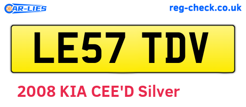 LE57TDV are the vehicle registration plates.