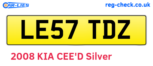 LE57TDZ are the vehicle registration plates.