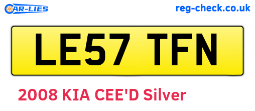 LE57TFN are the vehicle registration plates.