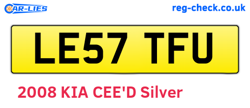 LE57TFU are the vehicle registration plates.