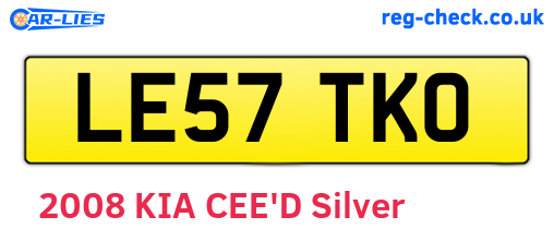 LE57TKO are the vehicle registration plates.
