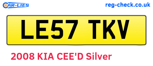 LE57TKV are the vehicle registration plates.