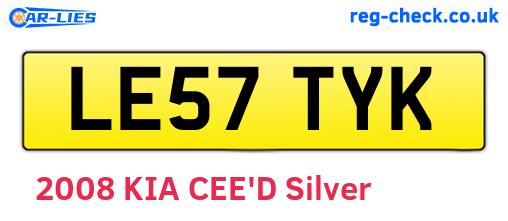 LE57TYK are the vehicle registration plates.