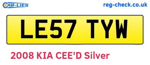 LE57TYW are the vehicle registration plates.