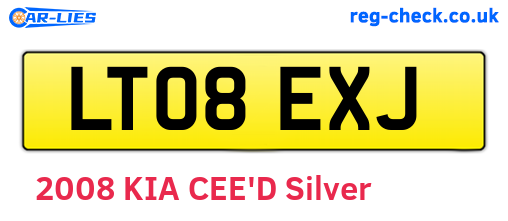 LT08EXJ are the vehicle registration plates.