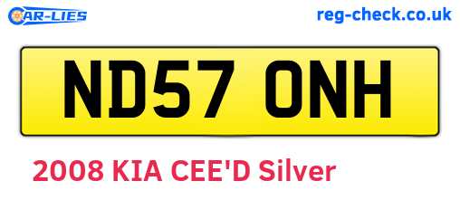 ND57ONH are the vehicle registration plates.